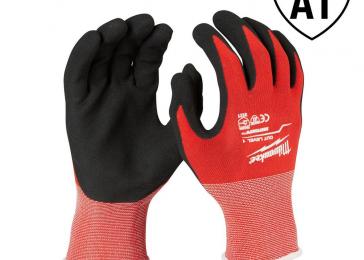Large Red Nitrile Cut Level 1 Dipped Work Gloves (6-Pack)