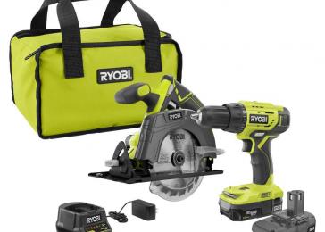 RYOBI ONE+ 18V Cordless 2-Tool Combo Kit with Drill/Driver, Circular Saw,  (2) 1.5 Ah Batteries, and Charger PCL1201K2 - The Home Depot